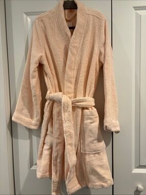 Cozy Peach Terry Robe with Tie Waist